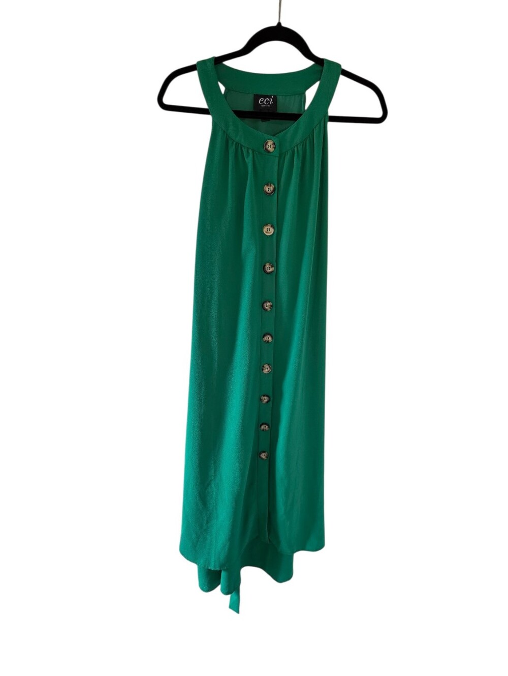 ECI Green Button-Down Maxi Dress